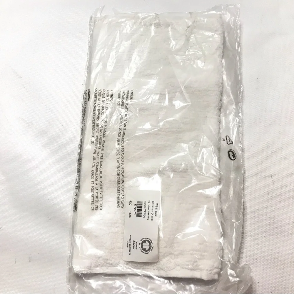 West Elm Organic textured White Wash Cloth New